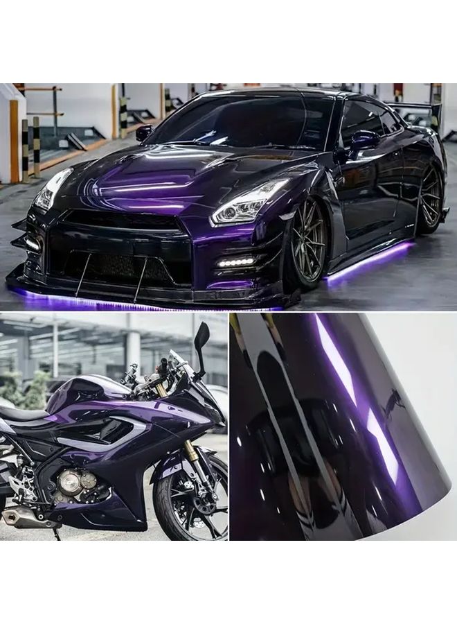 Purple Vinyl Wrap 11.81x39.37 Inch for Cars Motorcycles Durable PVC Easy Apply Weather Resistant - Image 1